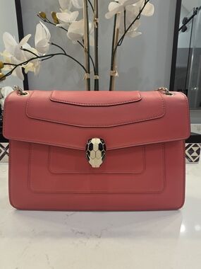 Bulgari Coral Leather Serpenti Chain Crossbody